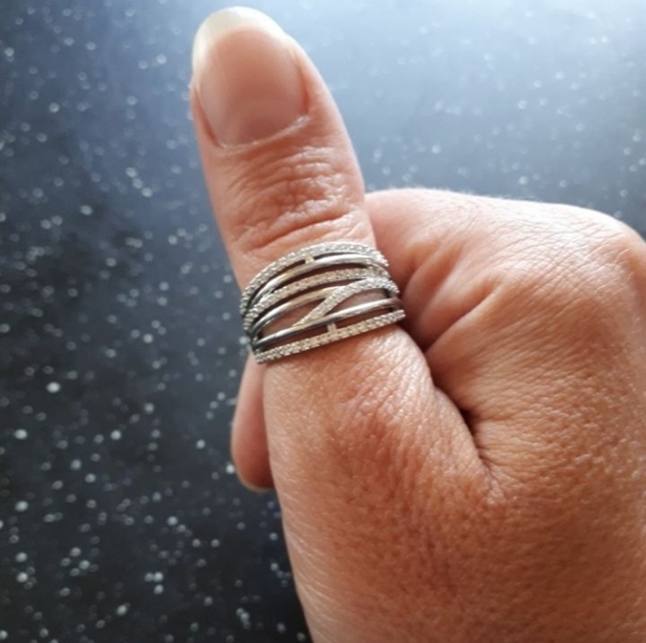 Beautiful Multilayer Diamond Statement Ring - Picture 5 of 6